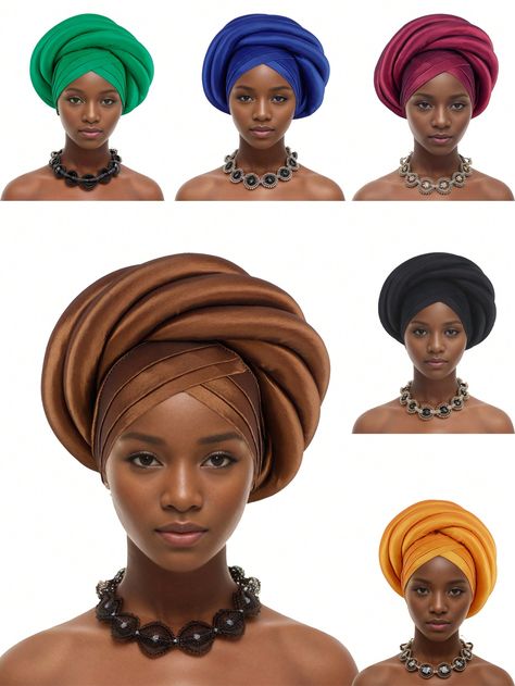 Ready African Auto Gele Headtie Big Braid Turban Cap For Women Nigeria Female Head Wraps Lady Fashion Headgear Turbante Mujer Multicolor    Polyester    Spring/Summer,Fall/Winter Women Accessories, size features are:Bust: ,Length: ,Sleeve Length: Fashion Headgear, Big Braid, Turban Cap, Big Braids, Bow Shorts, Hair Bonnet, Female Head, Lady Fashion, Elegant Dresses Long