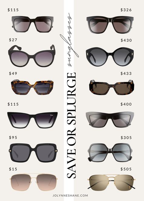 Save Or Splurge, Elegant Sunglasses, Sunglasses 2023, Jolynne Shane, Latest Sunglasses, Black Sunglasses Square, Dug Up, Social Media Design Inspiration, Cheap Sunglasses