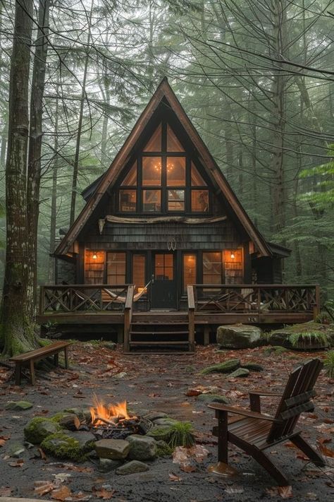 My Log Cabin | That's gorgeous🤩 | Facebook Log Houses Exterior, Cabin Aesthetic Exterior, Log House Exterior, Victorian Cabin, Cabin Castle, Cabin House Aesthetic, Log Cabin Aesthetic, Mcm Cabin, Cabin In The Woods Aesthetic