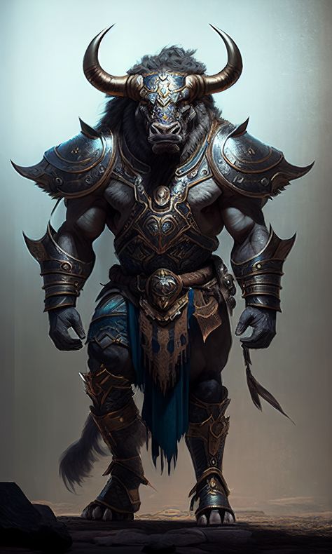 Minotaur Paladin, Minotaur Character Design, Dungeons And Dragons Races, Failure Is Not Fatal, Bad Neighbors, Bull Tattoos, Bull Art, Animal Illustration Art, Success Is Not Final