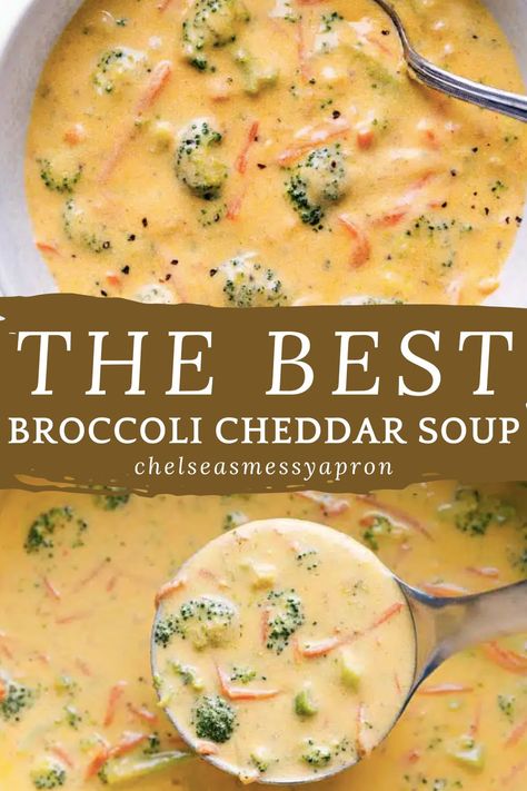 Creamy and delicious Broccoli Cheddar Soup on the stovetop in just one pot! It’s both easy to make and bursting with flavor. The secret to this soup lies in the spices! Broccoli Cheddar Soup With Carrots, Broccoli Cheddar Ham Soup, Broccoli Cheddar Soup Dutch Oven, Best Brocolli Cheddar Soup, Hashbrown Broccoli Cheese Soup, Brocc Cheddar Soup, Broc And Cheese Soup, Broccoli Cheddar Bacon Soup, Broccoli Cheddar Soup Instapot