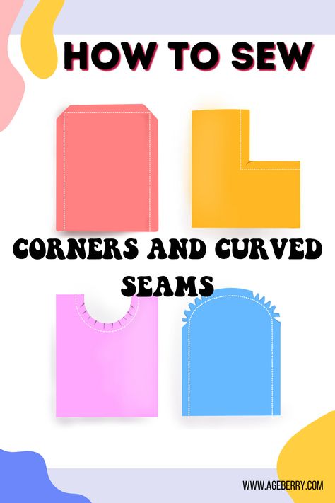 Dress Making Tips Sewing, How To Sew Square Corners, Professional Sewing Techniques, How To Sew Seams, Sewing Curves Tutorial, Sewing Curved Seams, Sewing Round Edges, How To Sew Curved Seams, How To Sew In A Straight Line