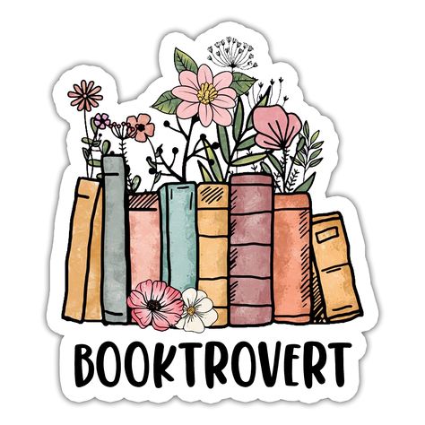 PRICES MAY VARY. FUNNY STCKER: 314PI "BookTrovert" sticker with a vintage flower and book design features the word "BookTrovert" in a stylized font. Our sticker is often used by book lovers to express their love of reading and their introverted tendencies. The term "BookTrovert" is a play on the words "bookworm" and "introvert," and refers to someone who loves to read and prefers the company of books over people. Our sticker celebrate the joy of reading and introverted tendencies. WATER ASSISTAN Floral Decal, Water Bottle Decal, Reading Gifts, Sticker Template, Sticker Water Bottle, Bookish Gifts, Planner Sticker, Positive Affirmation, Quote Stickers