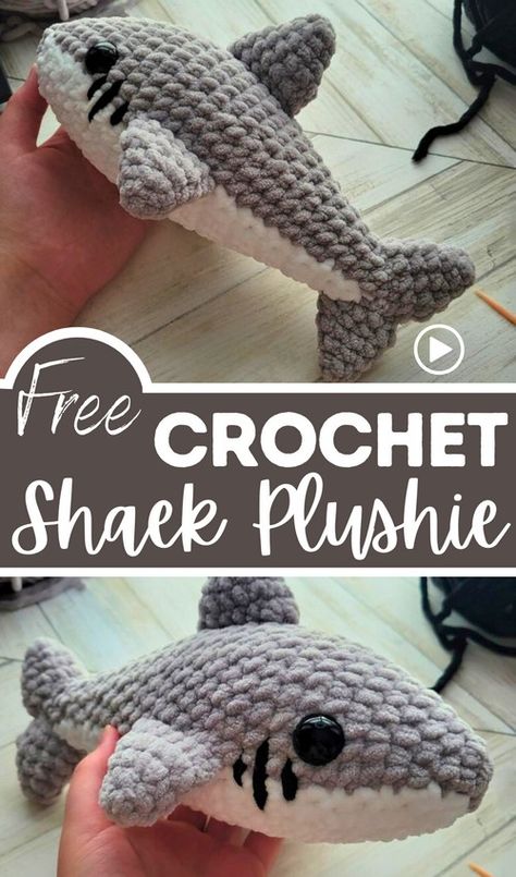 Crochet Shark Tutorial Plush Shark Crochet Pattern, Crochet Animal Video Tutorials, Free Crochet Sea Animals, Crocheted Shark Pattern Free, Shark Plush Crochet, Velvet Crochet Animal Patterns, Crochet Shark Free Patterns, New Sew Crochet Patterns, Crochet Amigurumi Shark