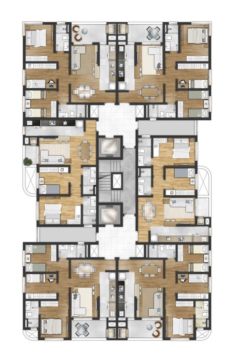 4 Apartments Building Plans, 6 Apartment Building Plans, Apartment Floor Plans Buildings, 3 Apartment Building Plan, Residential Building Plan Layout, 2bhk Apartment Floor Plans, Apartment Plans Architecture, Apartment Building Layout, Apartment Building Floor Plans