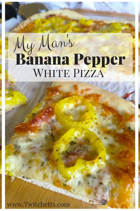 Banana Pepper Pizza, Recipes With Banana Peppers, Pepper Pizza, Spicy Pizza, Pizza Bianca, Recipe Banana, Taco Pizza, White Pizza, Diner Recept