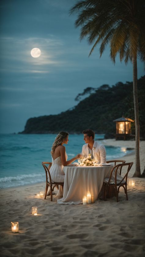 The Best Dates You Can Think Of During Quarantine It's Amazing How These Couples Are So Creative, Try These Great Ideas For Quarantine Date Night & Spice Up Your Relationship Honeymoon Date Ideas, Marry Me On The Beach, Couple On Honeymoon, Honeymoon Couple Romantic, Beach Photo For Couples, Honeymoon In Bali, Beach Honeymoon Aesthetic, Traveling With Husband, Travel With Husband