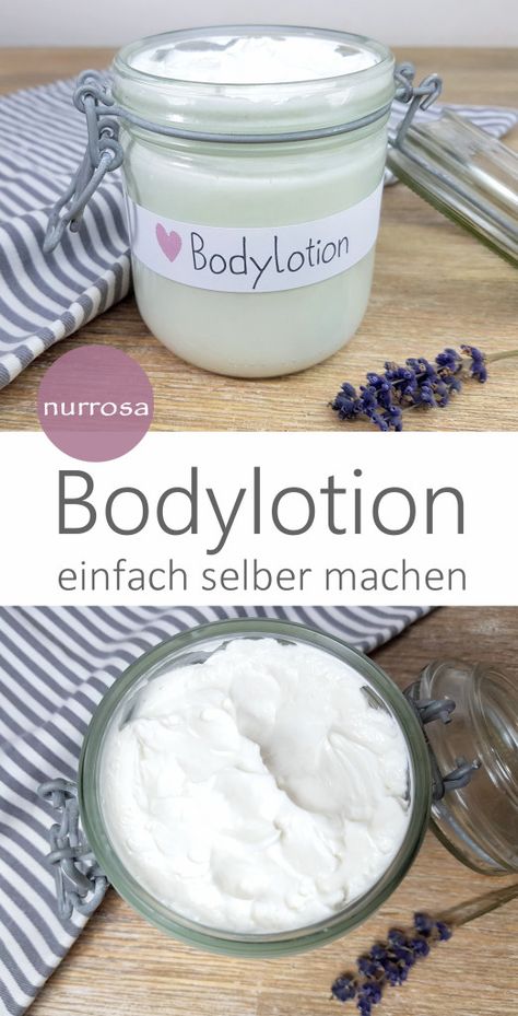 Bodylotion einfach selber machen DIY Pflegende Bodylotion Bodysahne selber machen perfekt bei trockener Haut Diy Body Lotion, Diy Lotion, Diy Kosmetik, Diy Body Care, Diy Cosmetics, Diy Body, Presents For Her, The Body Shop, Diy Beauty