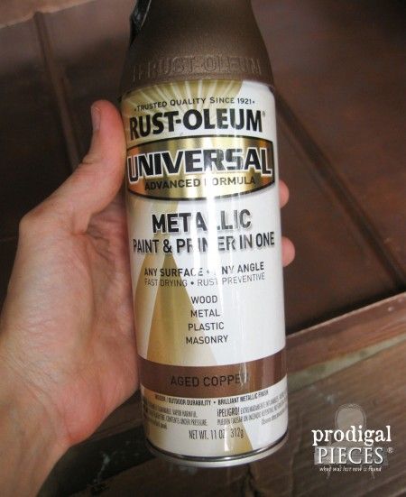 DIY Faux Copper Patina with Rust-Oleum Spray Paint by Prodigal PIeces www.prodigalpieces.com #prodigalpieces Patina Diy, Brass Headboard, Headboard Makeover, Copper Spray Paint, Rustoleum Spray Paint, Copper Gutters, Patina Paint, Diy Spray Paint, Copper Paint