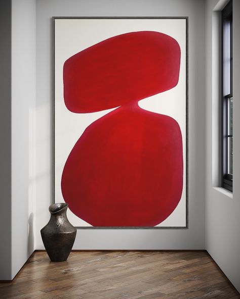 Original Abstract Painting Minimalist Abstract Painting Large Abstract Painting Mid Century Modern Art Red Painting Oversized Red Wall Art - Etsy UK Terracotta Abstract Painting, Diy Painting Abstract, Mid-century Modern Art, Red Painting Ideas On Canvas, Red Color Painting, Red Painting Ideas, Modern Painting Ideas, Diy Art Canvas, Aesthetic Acrylic Painting