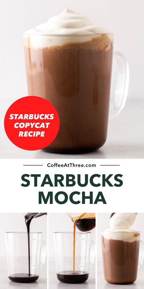 Copycat Starbucks Cafe Mocha, Iced Cafe Mocha Recipe, Caffe Mocha Starbucks, Mocha Macchiato Recipe, Best Mocha Recipe, Starbucks Hot Mocha Recipe, Caffe Mocha Recipe, Coffee Recipes Keurig, Starbucks Mocha Drinks Recipes