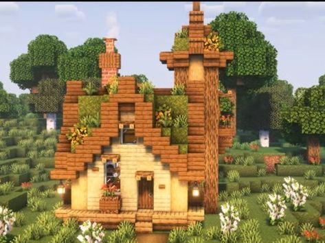 Fantasy Cottage, Starter House, Minecraft Tutorial, Starter Home, How To Build, Tree House, Be Perfect, Minecraft, Cottage