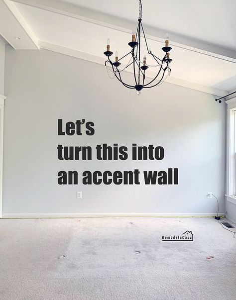 DIY - Accent wall in master bedroom Angled Wall Decor Sloped Ceiling, Angled Wall Decor, Accent Wall In Master, Decorating Slanted Walls, Wall Design Diy, Angled Bedroom, High Ceiling Bedroom, Modern Accent Wall, Vaulted Ceiling Bedroom