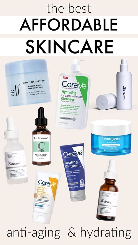 The best affordable skincare - anti-aging and hydrating skincare over 35 Skincare For Wrinkles Anti Aging, Skincare Routine Aging Skin, Best Products For Face Skincare, 40 Plus Skin Care Routine, Easy Face Care Routine, Best Over The Counter Skin Care Products, Best Skincare Routine Late 30s, Dry Skin Care Routine Anti Aging, Best Simple Skin Care Routine