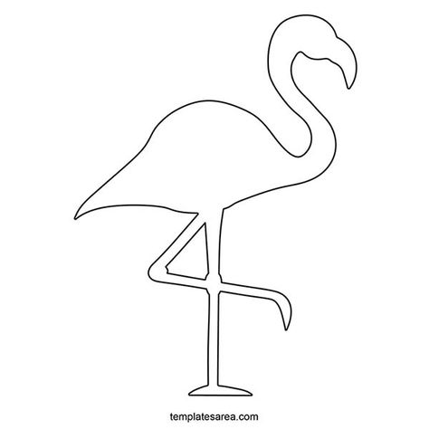 Outline template of flamingo silhouette image. Drawing of flamingo outline in a printable PDF file. You can use this beautiful bird template for craft and cut it out. The PDF file of this flamingo pattern is large in size and you can scale it to any size you want and print it on your printer. Flamingo Stencil Free Printable, Flamingo Pattern Printable, Flamingo Template Free Printable, Flamingo Easy Drawing, Flamingo Drawing Simple, Flamingo Cutout, Flamingo Template, Flamingo Outline, Pink Flamingo Craft