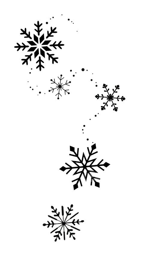 Snowflakes Tattoo Design, Simple Snowflake Tattoo, Snow Tattoo Snowflakes, Snow Flakes Tattoo, Snow Tattoo Ideas, Noel Tattoo, Snowflake Tattoo Design, Winter Tattoo Ideas, Snowflakes Tattoo