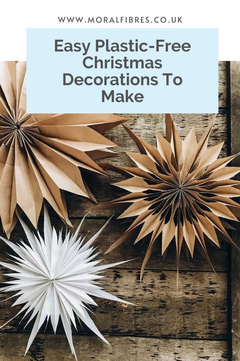 Make Paper Christmas Decorations, How To Make Paper Xmas Decorations, Eco Friendly Xmas Decorations, Diy Organic Christmas Decorations, Disposable Christmas Decorations, Eco Friendly Holiday Decor, Easy And Cheap Christmas Decorations, Cheese Cloth Christmas Crafts, Sustainable Xmas Decorations