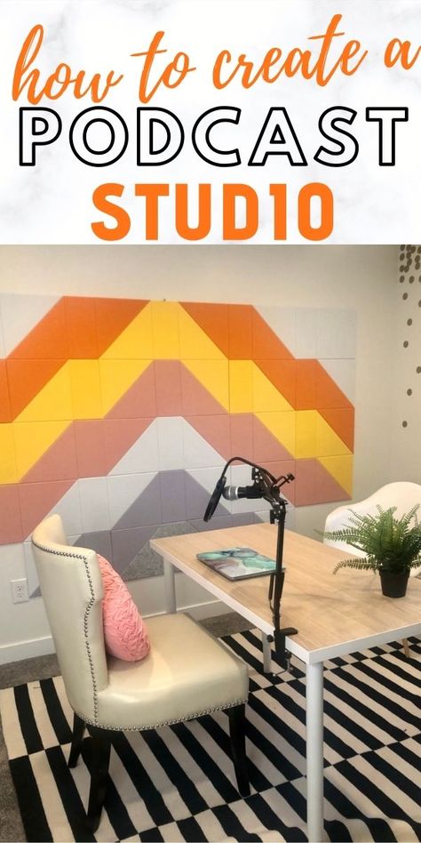 Podcast Studio Decorating Ideas, Podcasts Set Ideas, Podcast Wall Decor, Garage Podcast Studio, Podcast Backdrop Ideas Aesthetic, Diy Podcast Backdrop Ideas, Closet Podcast Studio, Home Podcast Studio Ideas, Podcast Desk Setup