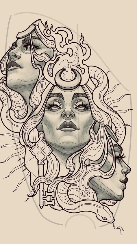 Tattoo Art Ideas, Greek Mythology Tattoos, Goddess Tattoo, Muster Tattoos, Mythology Tattoos, Medusa Tattoo, Dark Art Tattoo, Tattoo Portfolio, Tattoo Art Drawings