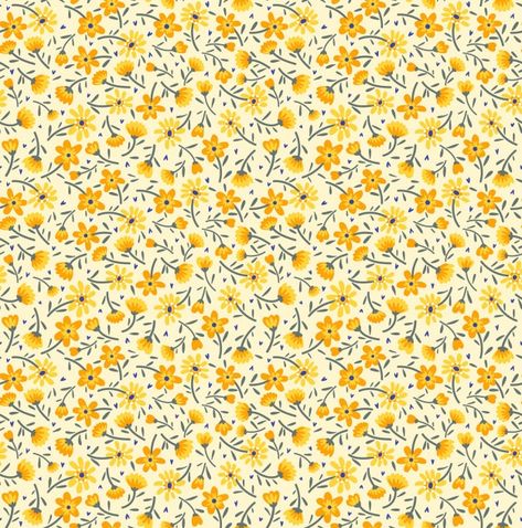 Cute floral pattern in the small yellow ... | Premium Vector #Freepik #vector #pattern #flower #floral #leaf Vintage Floral Backgrounds, Small Yellow Flowers, Yellow Flower Print, Floral Pattern Wallpaper, Vintage Floral Pattern, Hand Drawn Flowers, Yellow Wallpaper, Background Vintage, Cute Backgrounds