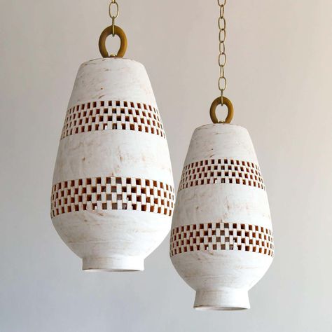 Ceramic Pendant Light, Brushed Nickel Hardware, Ceramic Pendant, Pottery Making, Glass Pendant Light, Hand Carved Wood, Chandelier Pendant Lights, Chandeliers And Pendants, Ceiling Pendant