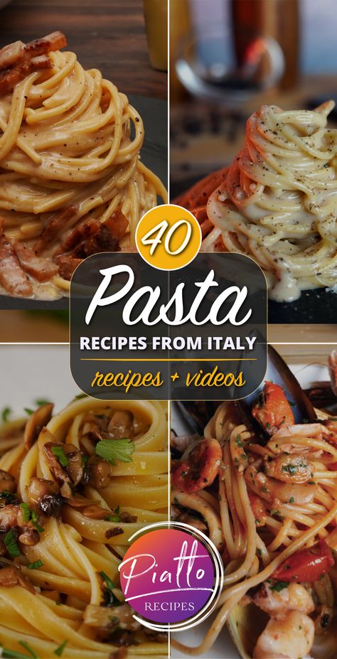 Homemade Italian Noodle Recipes, Authentic Pasta Recipes Italy, Pasta Recipes Gourmet, Italian Recipes Authentic Homemade Pasta, Crazy Pasta Recipes, Different Pasta Dishes, Pasta With Pancetta Creamy, Italy Pasta Restaurant, Italian Pasta Authentic