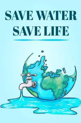 Water Conservation Poster, Save Environment Posters, Save Water Drawing, Save Earth Posters, Save Water Poster Drawing, Save Water Save Life, Save Water Poster, Environmental Posters, Environment Quotes