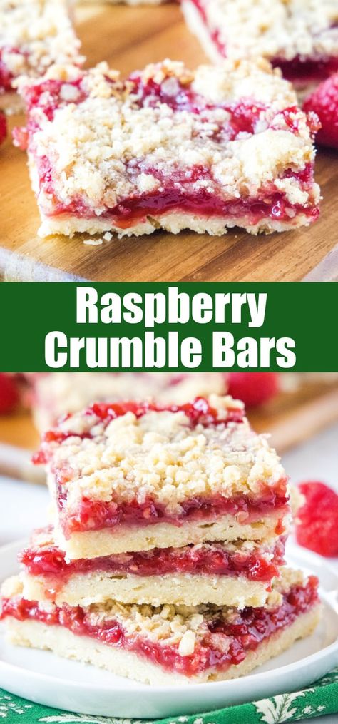 Heathly Dessert Recipes, Baked Slices, Raspberry Desserts Easy, Raspberry Recipes Dessert, Raspberry Crumb Bars, Raspberry Crumble Bars, Cake Batter Cookies, Raspberry Crumble, Raspberry Bars