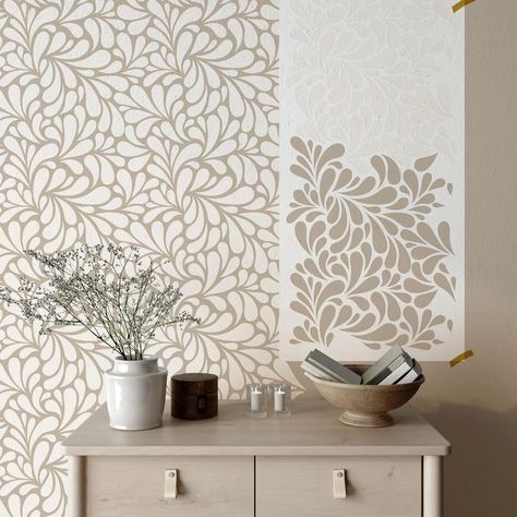 Floral Stencil Pattern Wall DIY Wall Stencil Painting for - Etsy Abstract Wall Design, Diy Wall Stencil, Wall Art Stencils, Trellis Wall Stencil, Floral Stencils, Floral Wall Stencil, Wall Stencil Designs, Design Stencils, Accent Wall Stencil