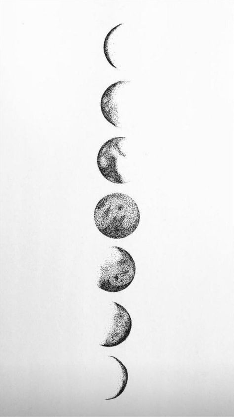 Cycle Tattoo, Moon Cycle Tattoo, Luna Tattoo, Moon Phases Tattoo, Small Dragon, Muster Tattoos, Dragon Tattoos, Moon Tattoo Designs, Moon Cycle