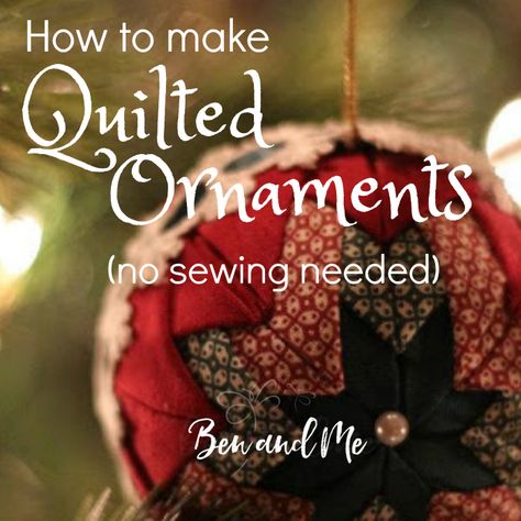 how-to-make-quilted-ornaments-sq Christmas Ornaments Homemade Rustic, Christmas Ornaments Homemade Kids, Diy Quilted Christmas Ornaments, Sewn Christmas Ornaments, Ornaments Homemade, Folded Fabric Ornaments, Beautiful Ornaments, Homemade Ornaments, Quilted Ornaments