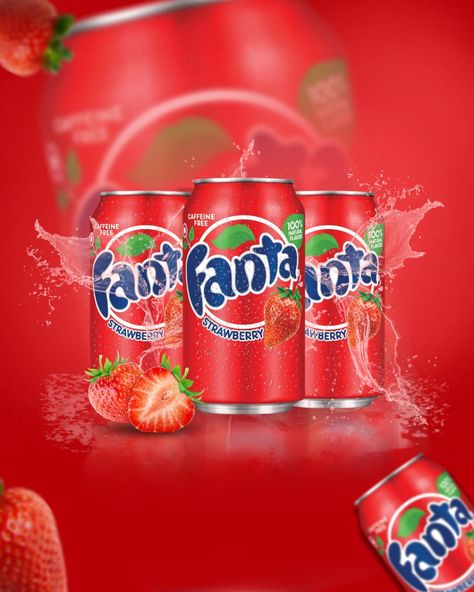 Follow to learn more about how I created this Strawberry Fanta, Strawberry Drink, Strawberry Drinks, Strawberry Baby, Fanta Can, Drinks Design, Caffeine Free, Soda Can, Circus