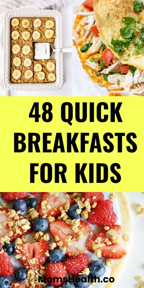 Explore 48 quick breakfast ideas that kids love! This pin is designed with 2 images showcasing delicious and healthy breakfast options that are perfect for back-to-school mornings. Quick Breakfast For School Mornings, Easy Breakfast School Mornings, Healthy School Morning Breakfast, No Cook Breakfast Ideas Healthy, Easy Kids Breakfast On The Go, Breakfast Ideas For Kids School, Weekday Breakfast Ideas Kids, Meal Prep Breakfast Kids, Easy Breakfast Ideas For School Mornings