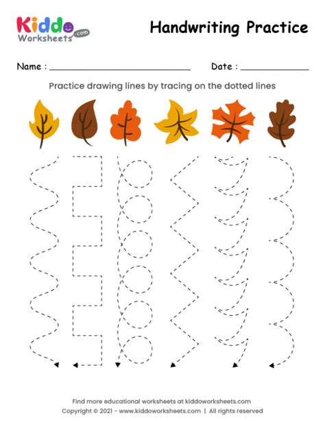 Preschool Line Tracing Free Printable, Fall Line Tracing Preschool, Tracing Lines Activities Preschool, Leaf Tracing Preschool, Fall Tracing Worksheets Preschool Free, Fall Fine Motor Activities Preschool, Line Tracing Worksheets Free Printables, Leaf Worksheet, Fall Worksheets For Kindergarten