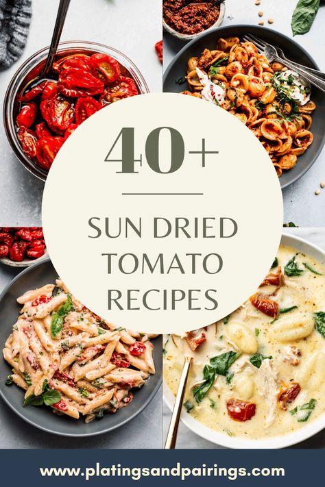 Dried Tomato Recipes, Sun Dried Tomato Recipes, Tomato Recipes Healthy, Sundried Tomato Recipes, Creamy Tuscan Chicken Recipe, Sundried Tomato Pasta, Vegan Tomato Soup, Sun Dried Tomato Sauce, Tomatoes Recipe