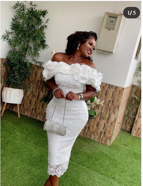 Straight Dress Outfit, Pamdee Fashion, Tea Length Wedding Dresses Lace, Lace Styles For Wedding, Summer Beach Dresses, Simple Dress Casual, Plus Wedding Dresses, Nigerian Lace Styles Dress, Nigerian Lace Styles