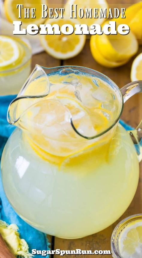 Best Homemade Lemonade, Homemade Lemonade Recipe, Good Lemonade Recipe, How To Make Lemonade, Sugar Spun Run, Homemade Lemonade Recipes, Best Lemonade, Summertime Recipes, Summertime Drinks