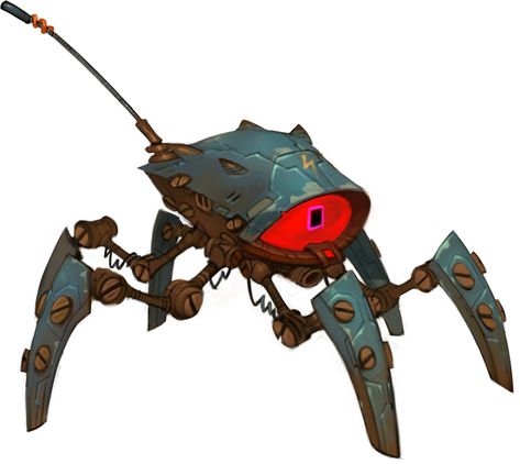 Probe Bot from WildStar Spider Robot, Robot Animal, Red Gloves, Cool Robots, Arte Robot, Robot Design, Robot Art, Robots Concept, Robot Concept Art