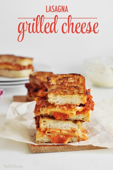 Venture out and try something new! Add your leftover pasta to some grilled cheese for a new twist. #recipe Lasagna Leftovers Ideas, Leftover Lasagna Ideas, Lasagna Grilled Cheese, Garlic Bread Lasagna, Leftover Lasagna, Buttered Bread, Homemade Lasagna Recipes, Grilled Cheese Recipe, Grilled Cheese Sandwiches