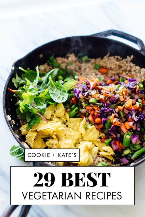 Find 29 of the best vegetarian recipes on the all-vegetarian food blog, Cookie and Kate! These are our most popular meatless main dishes. 100% delicious! Cookie And Kate, Meatless Main Dishes, Vegetarian Main Dishes, Best Vegetarian Recipes, Tasty Vegetarian Recipes, Vegetarian Dinners, Diet Vegetarian, Beef Stroganoff, Vegetarian Recipes Easy