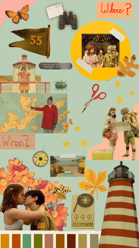 Wes Anderson Phone Wallpaper, Wes Anderson Laptop Wallpaper, Wes Anderson Pattern, Moonrise Kingdom Birthday Party, Wes Anderson Collage, Moonrise Kingdom Party, Wes Anderson Party, Rushmore Wallpaper Wes Anderson, Moonrise Kingdom Aesthetic