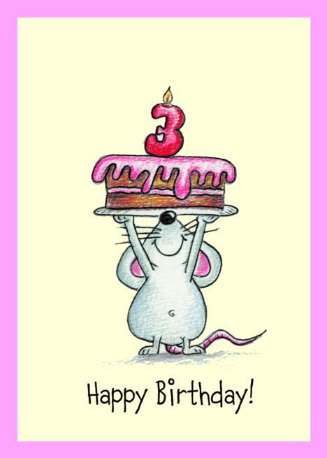 3rd Birthday Card, Happy Birthday Mouse, Rat Birthday, Happy Day Images, Happy Birthday Mice On Piano, Mouse And Cat Drawing, Cute Mice Illustration, Birthday Drawing, Rat Birthday Cards