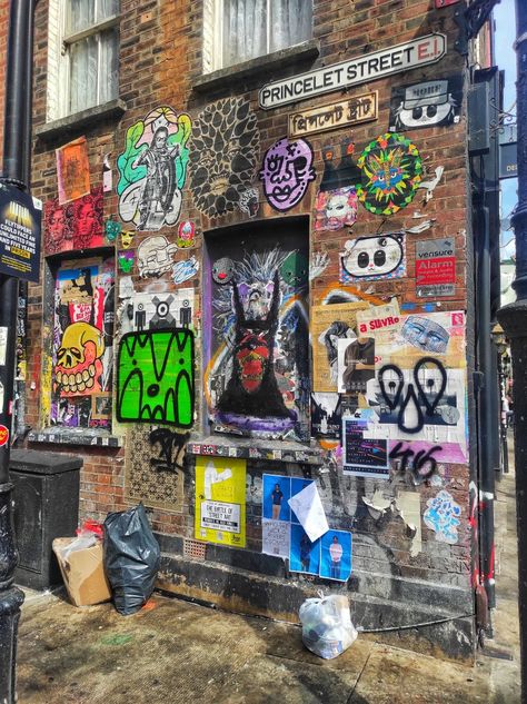 Uk Street Aesthetic, Brick Lane Aesthetic, London Punk Aesthetic, Brick Lane London, London Aesthetic Grunge, East London Aesthetic, London Underground Aesthetic, London Urban, London Brick