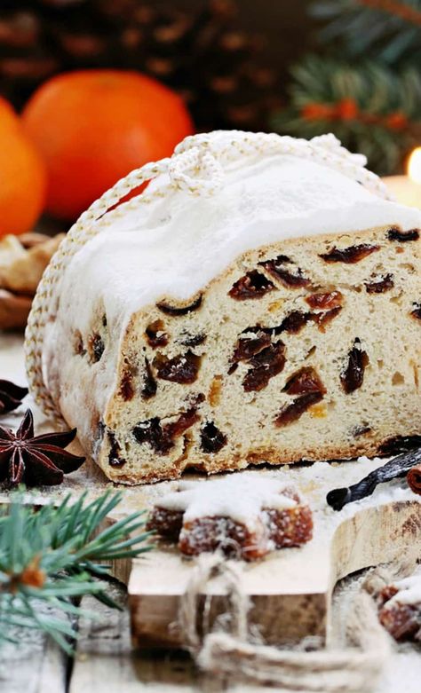 A Classic German Dresden Christmas Stollen | 31Daily.com #christmas #bread #stollen #31Daily Dresden Stollen Recipe, German Breads, Christmas Stollen Recipe, Holiday Breads, German Stollen, Christmas Stollen, Stollen Recipe, German Pastries, German Christmas Food