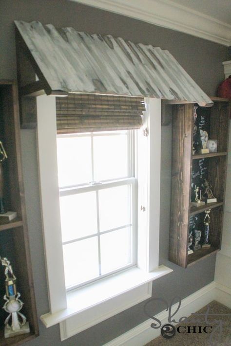 Rustic Furniture, Diy Awning, Metal Awning, Rustic Window, Corrugated Metal, Trendy Kitchen, Farmhouse Bedroom, Rustic Interiors, Metal Roof