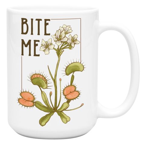 PRICES MAY VARY. 🌱 UNIQUE DESIGN COFFEE MUGS - Embrace your inner strength with our "Bite Me Venus Flytrap" ceramic mug! Our big coffee mug features a fierce venus flytrap print, this plant mug is a symbol of empowerment and audacity, perfect for feminists and nature enthusiasts alike. ☕ PERFECT SIZE UNIQUE COFFEE MUGS - Enjoy your hot morning beverage in our 15 oz ceramic mugs. Designed for the ultimate coffee experience, this ceramic cup is the perfect size to kickstart your day with a big hu Venus Flytrap, Big Coffee, Mug Tree, Best Coffee Mugs, Venus Fly Trap, Bite Me, Carnivorous Plants, Plant Lover Gift, Mom Coffee