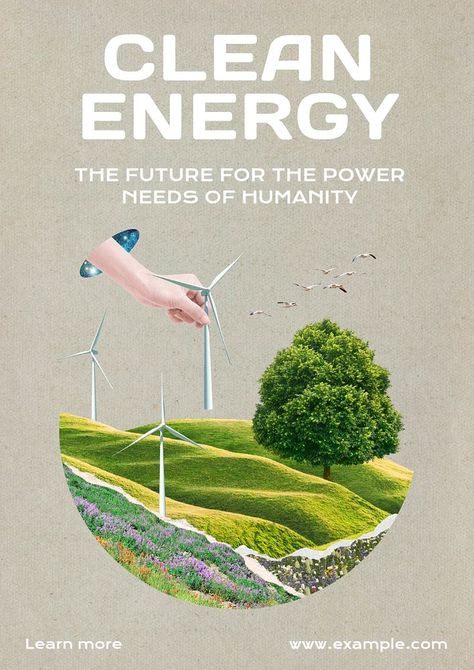 Clean energy poster template, editable text and design | premium image by rawpixel.com / Wan Sustainability Cover Design, Poster Design With Text, Sustainability Event Poster, Sustainable Poster Design, Clean Design Graphic, Clean Energy Poster, Sustainability Poster Design, Esg Poster, Energy Poster Design