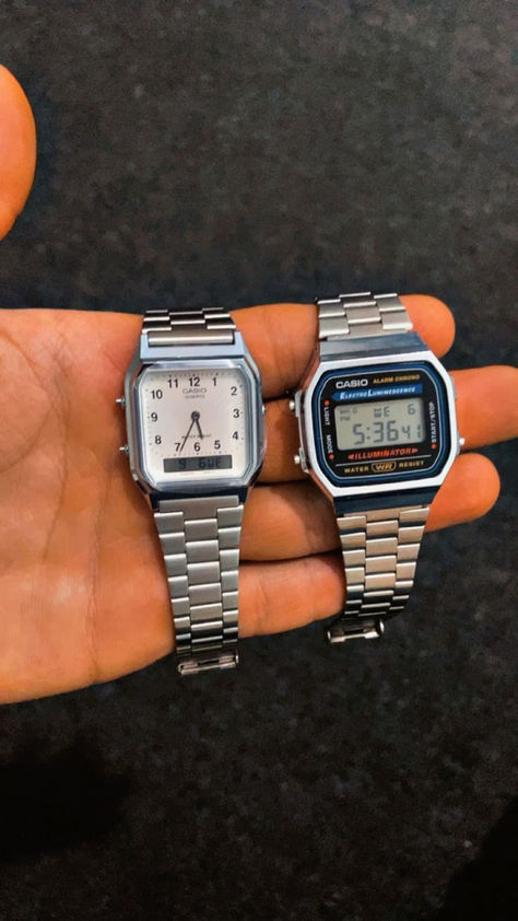 Casio Silver Watch, Hype Pics, Casio Vintage Watch, Casio Quartz, Diy Gift For Bff, Town Outfits, Casio Watches, Casio Vintage, Stylish Watches Men