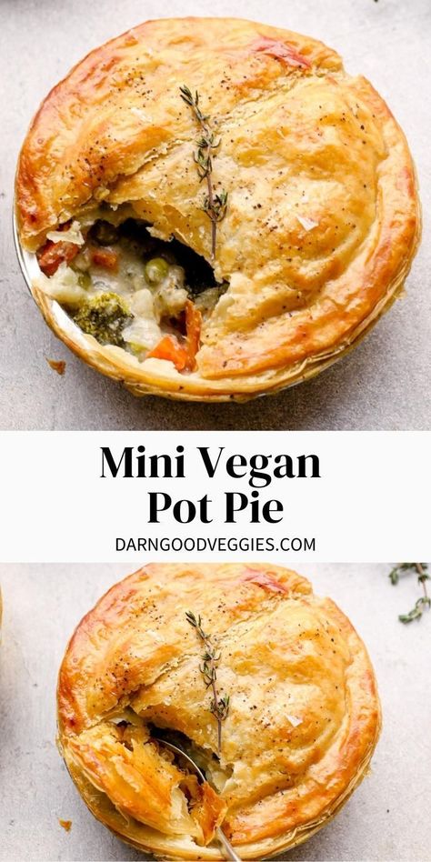 Vegan Pot Pie Recipe, Vegan Pot Pie, Resep Vegan, Veggie Pot Pie, Vegan Pot Pies, Desserts Keto, Pot Pie Recipe, Tasty Vegetarian Recipes, Vegan Comfort Food