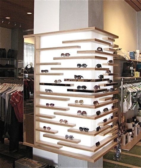 Winter Window Display, Sunglass Display, Eyewear Store Design, Eyewear Display, Sunglasses Display, Retail Inspiration, Store Interiors, Winter Wood, Retail Store Design